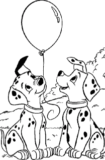 desenhos para imprimir e colorir 101 Dalmatas com balão