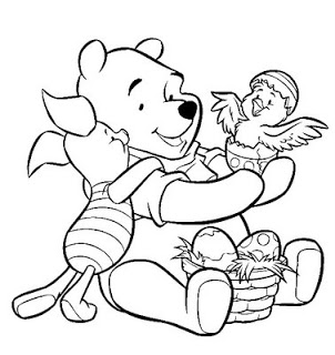 desenhos para imprimir e colorir do Ursinho Pooh e o seu amigo Leitão