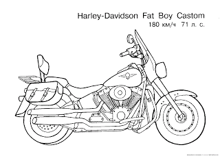 desenhos para imprimir e colorir Moto Harley Davidson