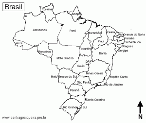 Mapa Político do Brasil para colorir