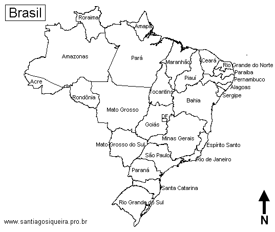 Desenhos do Mapa do Brasil para Imprimir e Colorir