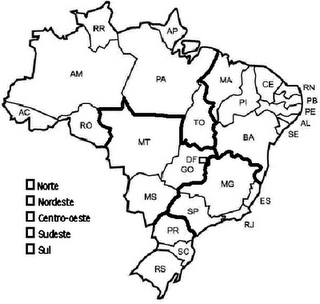 Regiões do Brasil para colorir