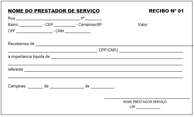 Modelo De Recibo Pronto Imprima Grátis Papo Ativo 4215